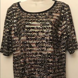 NWOT Lularoe 3XL Gigi shirt gold black
